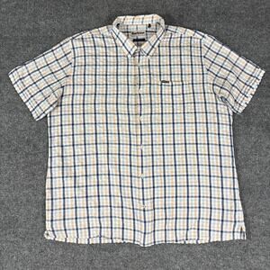 Barbour Shirt Mens XL Plaid Short Sleeve Button Up